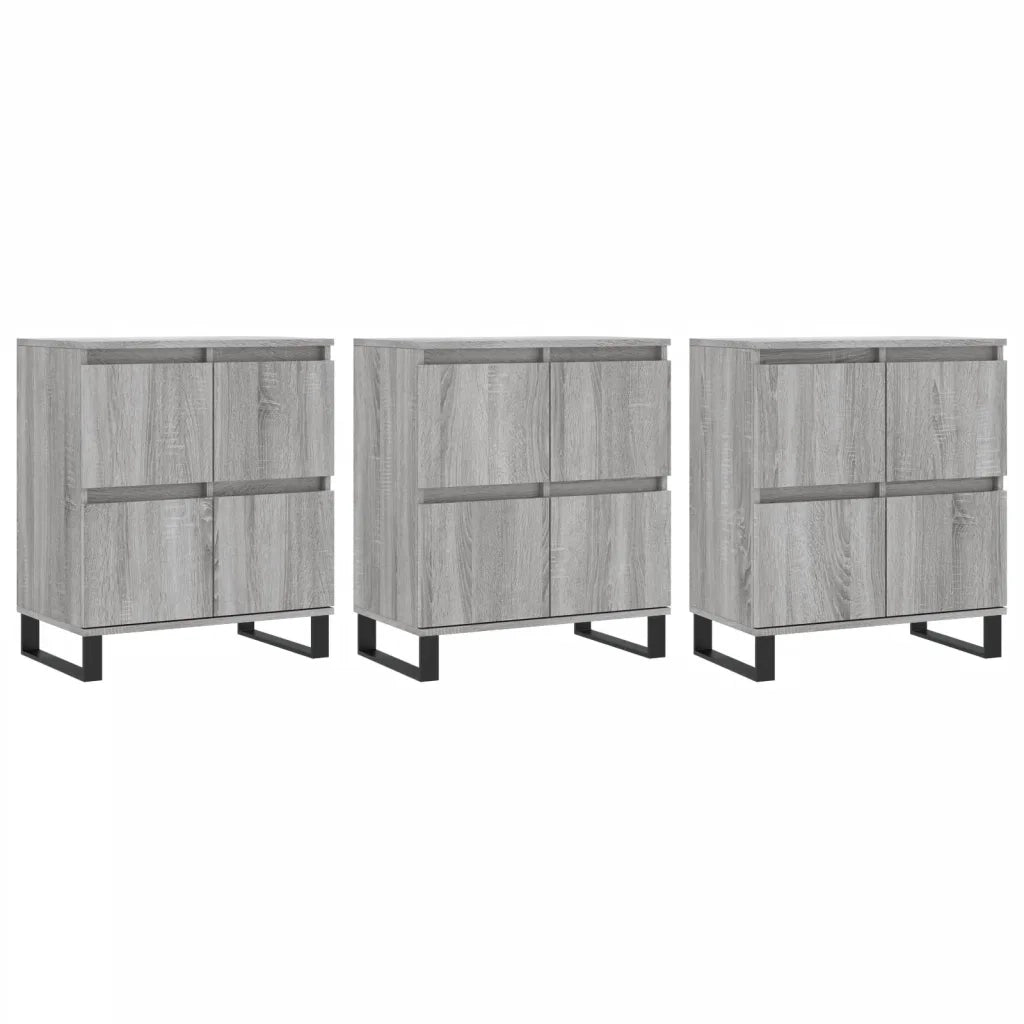 Credenze 3 pz Grigio Sonoma in Legno Multistratocod mxl 125815