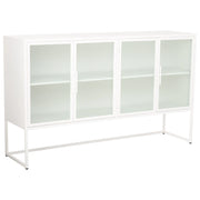 Credenza in metallo bianco a 4 ante 150x38,5x90,5h cm