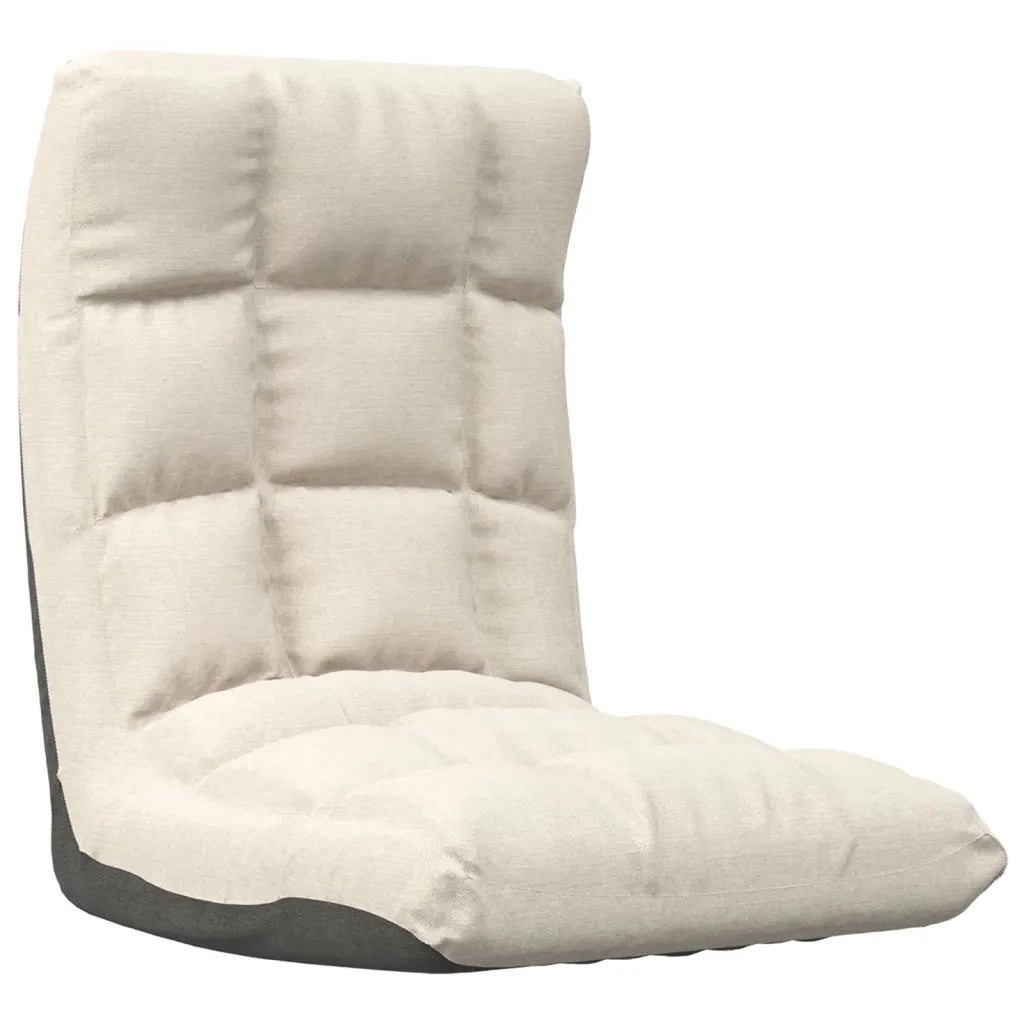 Sedia a Sdraio da Terra Pieghevole Crema in Tessuto CFW3750055