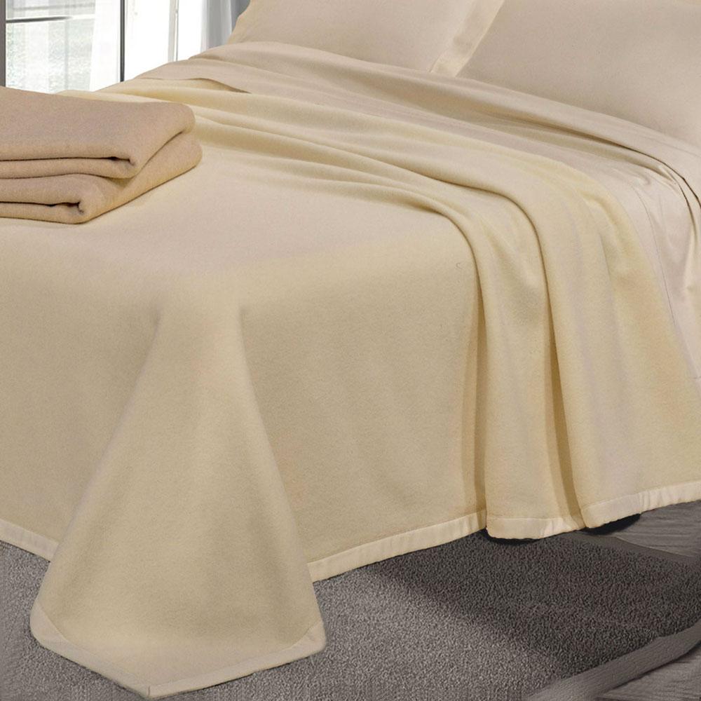 Coperta Pura Lana Cashmere Matrimoniale 290gr Cober Tasman Panna