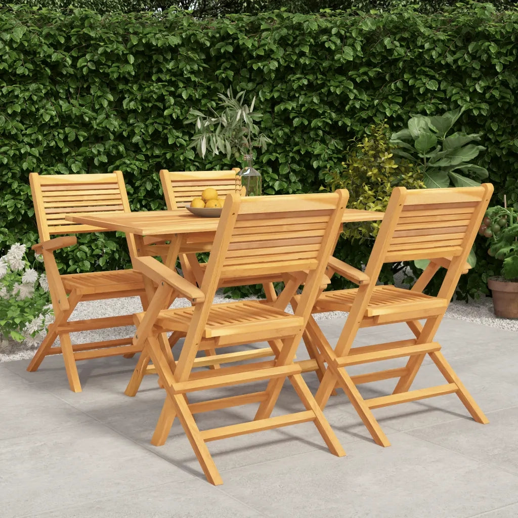 Set da Pranzo per Giardino 5 pz in Legno Massello di Teak 3155013