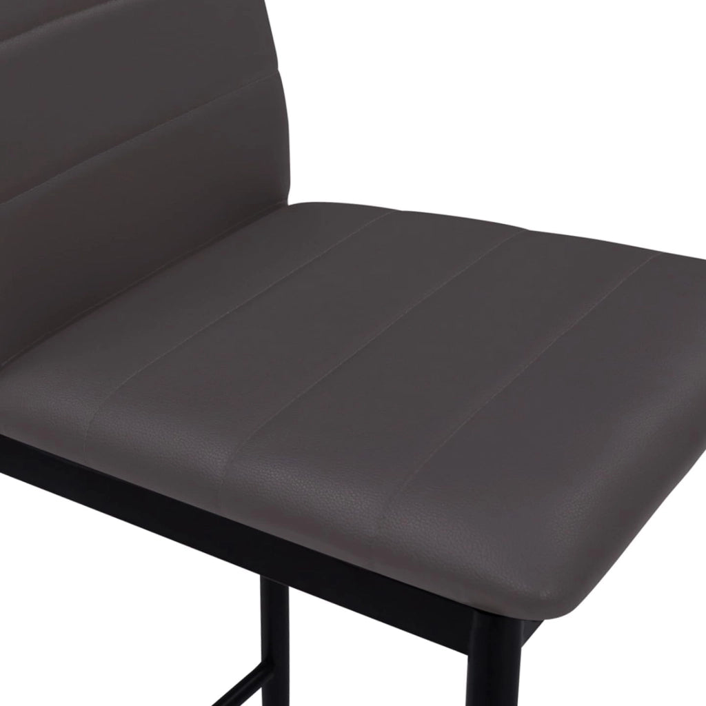Set di 4 sgabelli da bar imbottito design contemporaneo in PVC grigio ROMANE