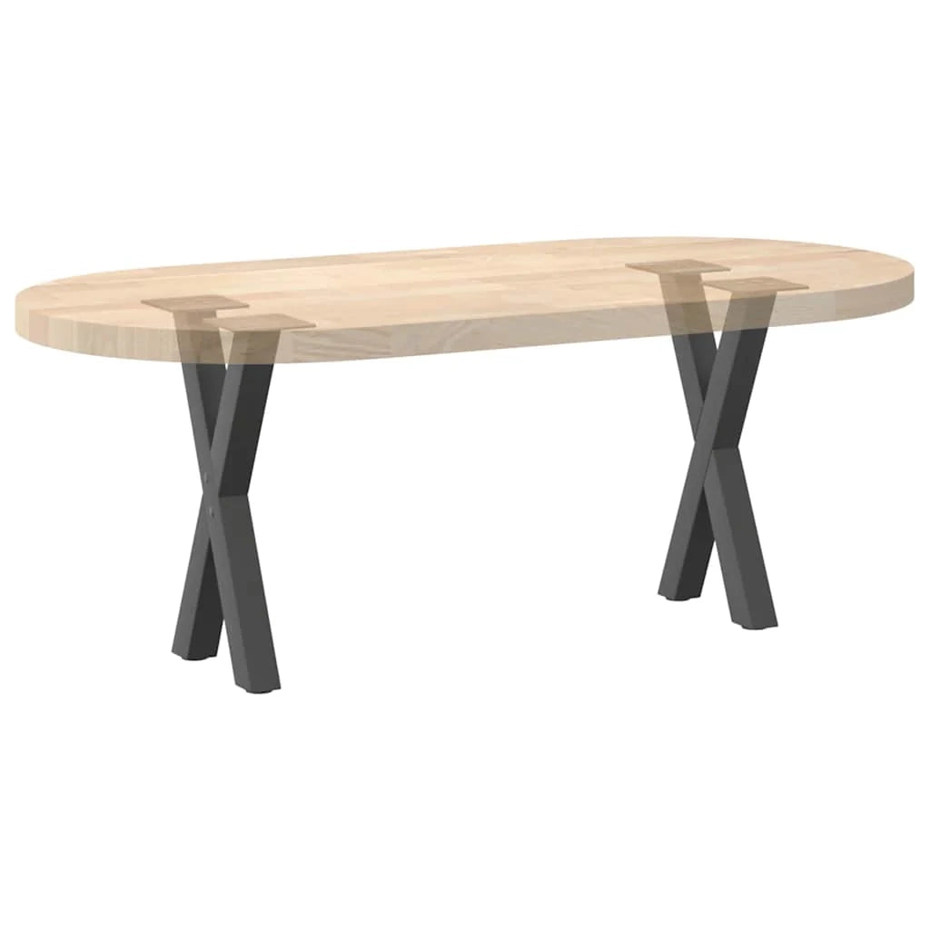Set di 2 gambe robuste per tavolino da caffè a forma di X 28 x 42 cm con piedini livellanti design moderno acciaio antracite 02_0057165