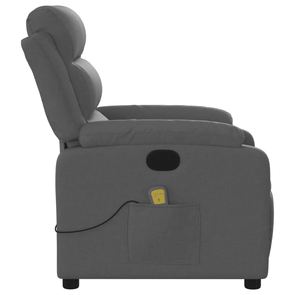 Divano Sedia-Poltrona reclinabile massaggiante in Tessuto Grigio Scuro 631073