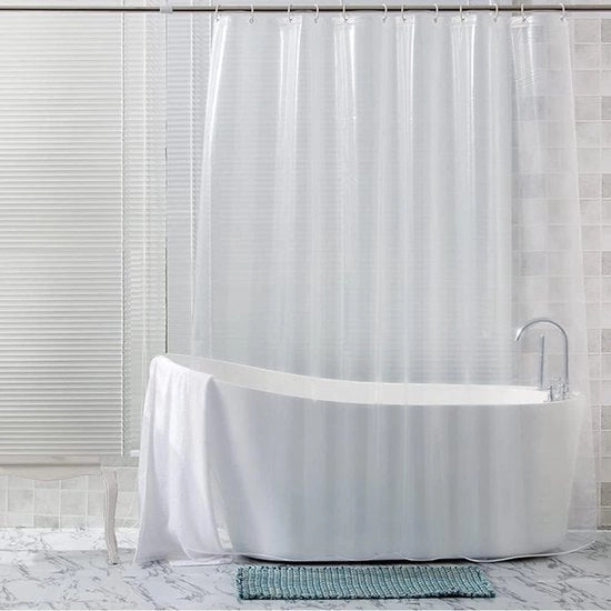 Douchegordino Transparante, PEVA, impermeabile, idrorepellente, schermo doccia, resistente muffa, per bagno, con ganci in plastica, 180 x 220 cm