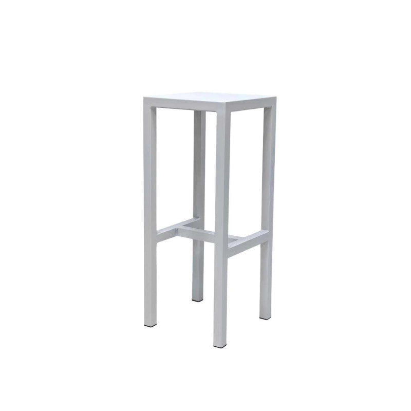 Sgabello Bar Fisso Metallo New Elma Bianco Cm 30x30h75