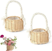Racconti di paglia con manico - 2 pezzi - Mini racconti di paglia intrecciati - Mandi di nozze - Mandi di frutta - Mandi di fiori - Mandi di artigianato in paglia - Paglia per decorazione di tavola di nozze