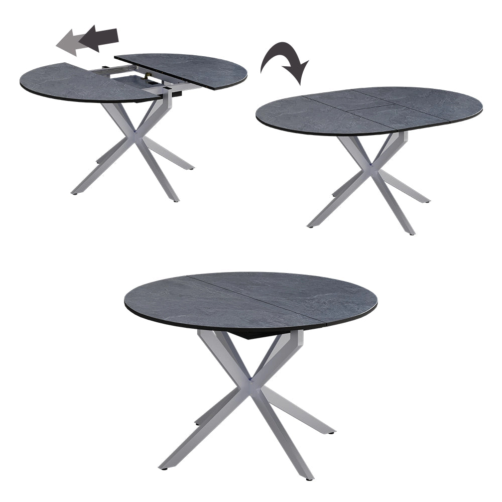 Tavolo da pranzo allungabile Loyd Antracite/Grigio 120 x 120 cm Estensibile Vicco