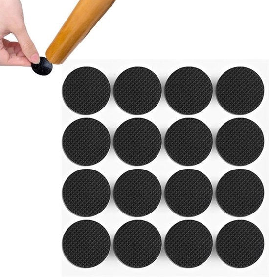64 pezzi di protezione per sedute di mobili autoadesivi per pavimenti - Protezione per mobili e pavimenti - 20 mm - Nero.
