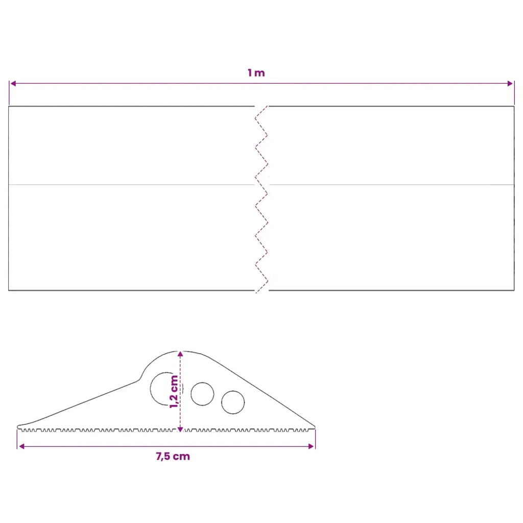 Guarnizione per pavimento del garage 75 x 12 mm 1 m Gomma EPDM 42038247