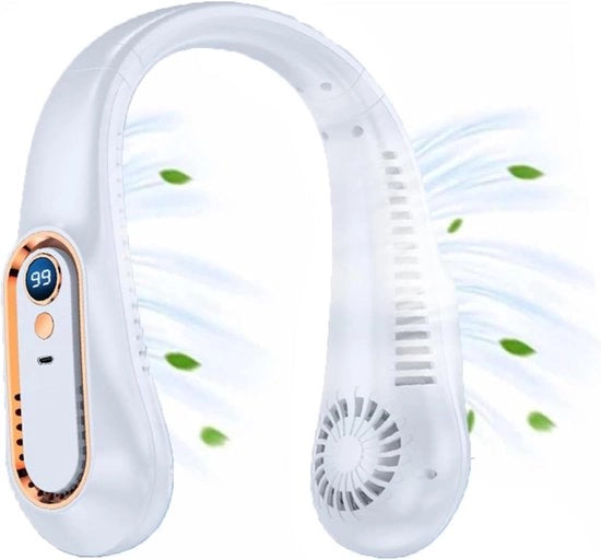 Ventilatore per collo - 5 posizioni - Senza fili - Ventilatore per collo - Mini ventilatore - Ventilatore per viso - Ventilatore per hals