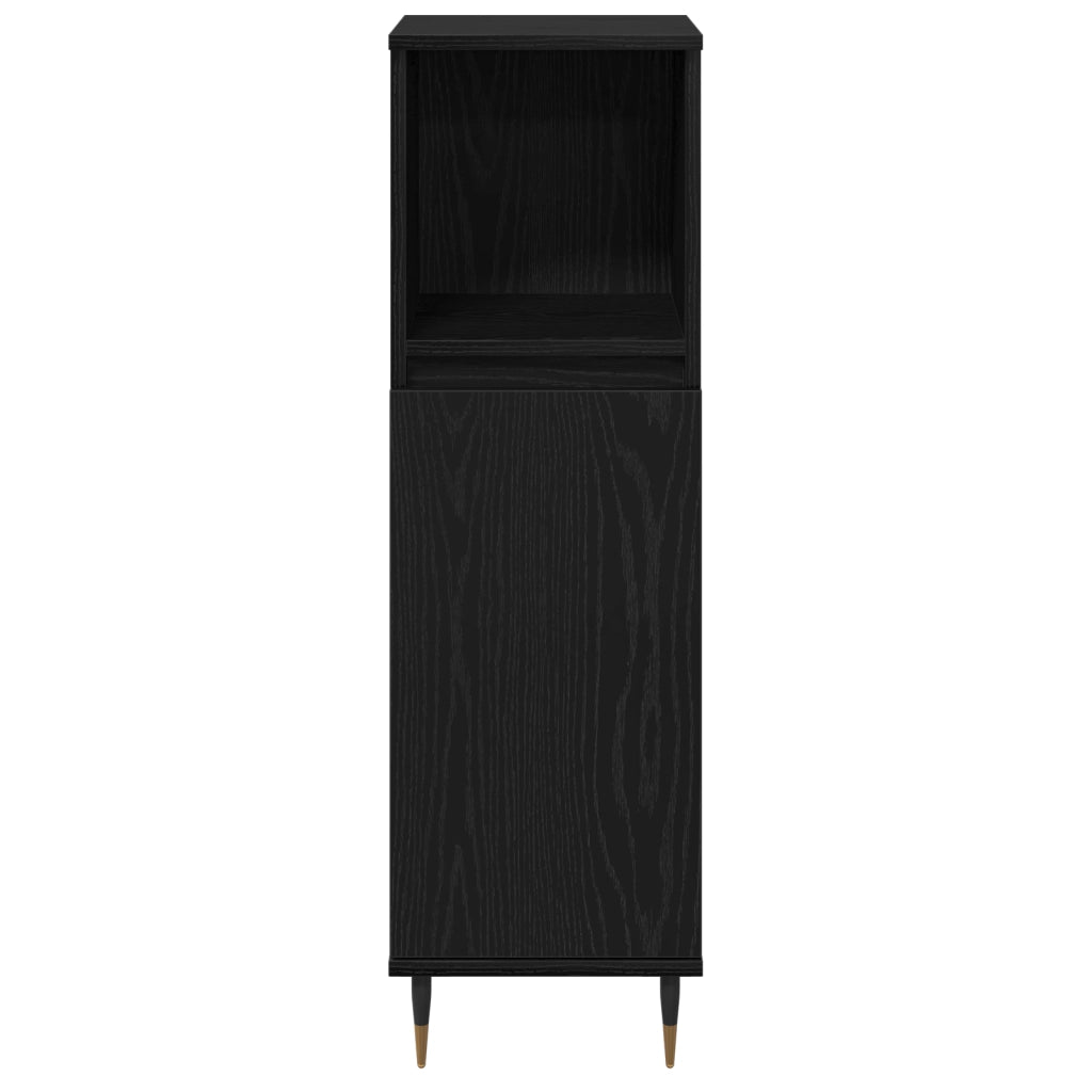Set di Mobili per Bagno in 3 Pezzi Quercia Nera Legno Ingegnerizzato