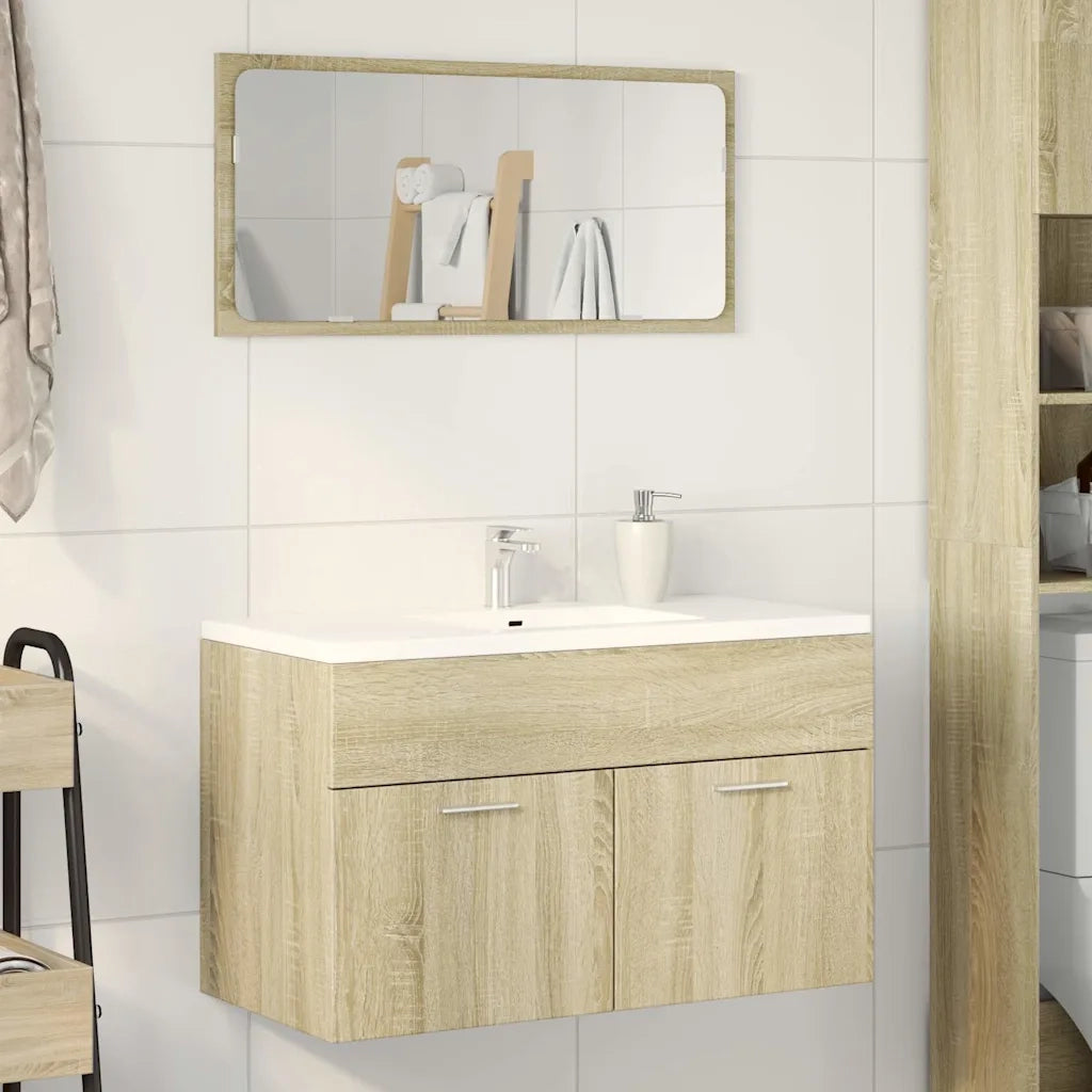 Mobile Sottolavabo-Armadietto da bagno Rovere Sonoma 80x38,5x46cm Legno Multistrato