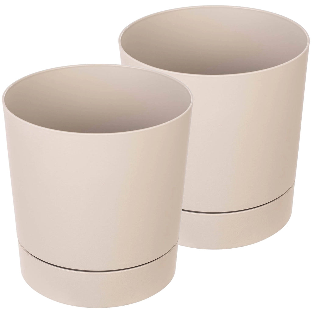 KADAX Vaso da fiori con coprivaso e sottovaso, rotondo, 14,5 cm, set da 2