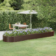 Letto Giardino Acciaio Zincato 396x100x36 cm Marrone 319005