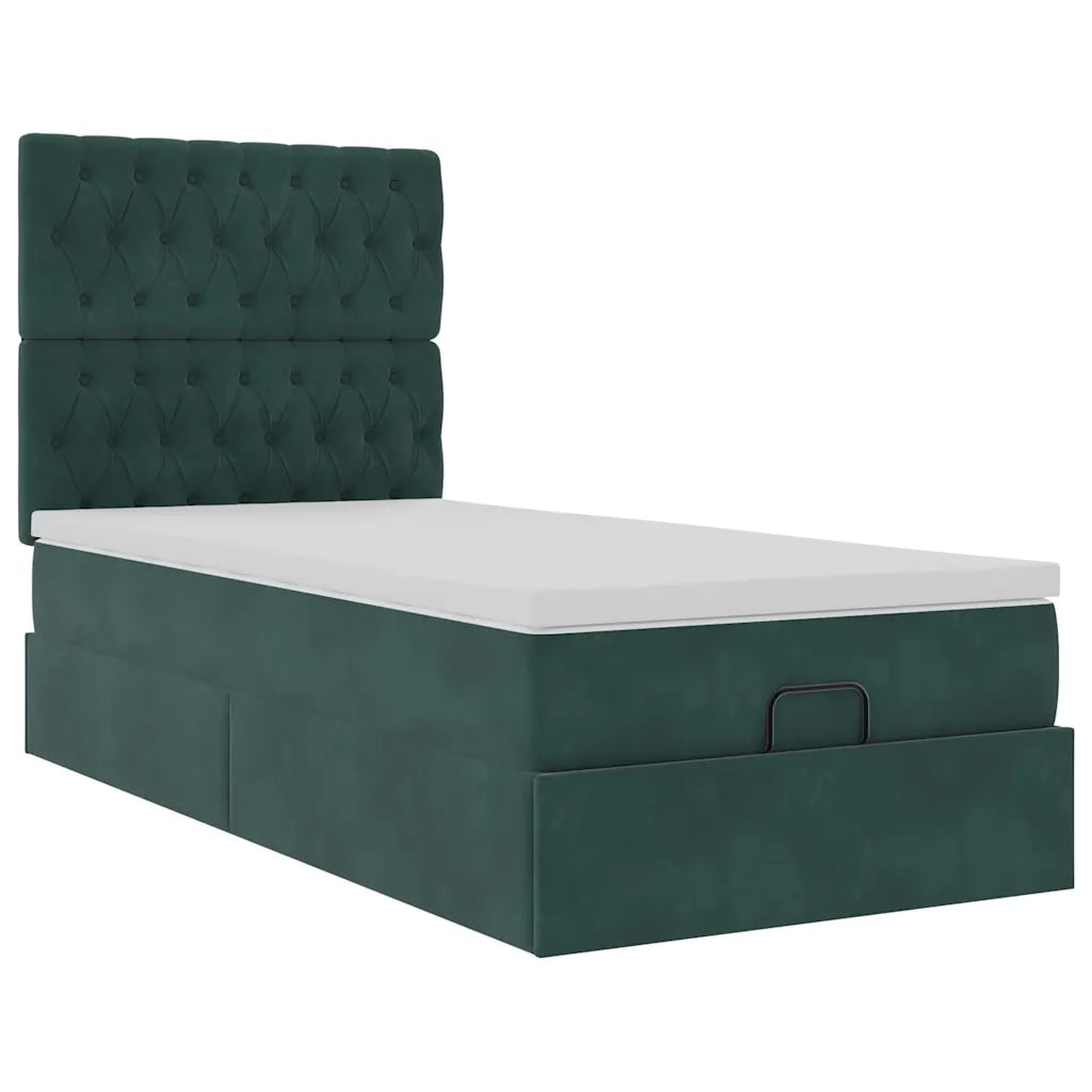 Struttura Letto Pouf con Materassi 90x190 cm in Velluto 3314363