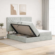 Letto con contenitore LED e materasso Grigio Chiaro 3460254