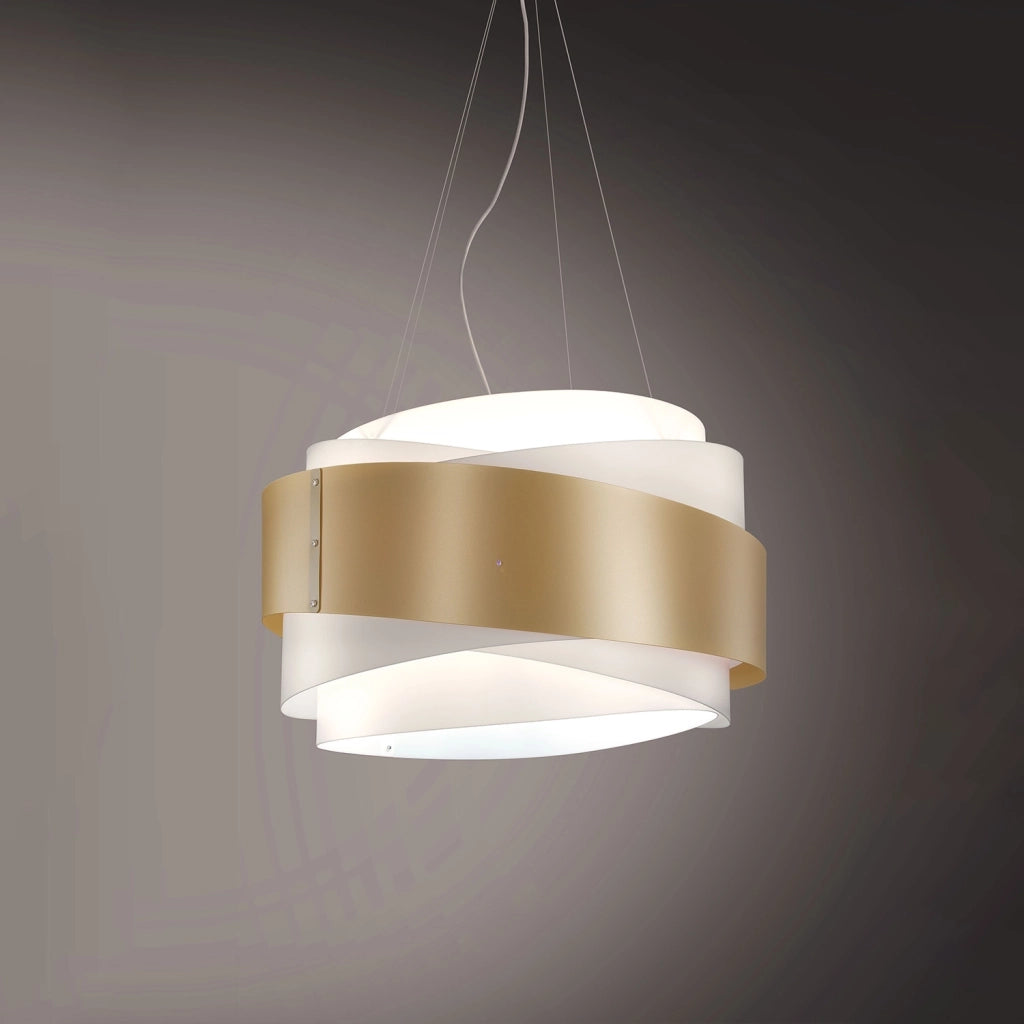 Lampadario Moderno Bea Polilux ® New Gold E Metallo Cromo 5 Luci E27 D80Cm