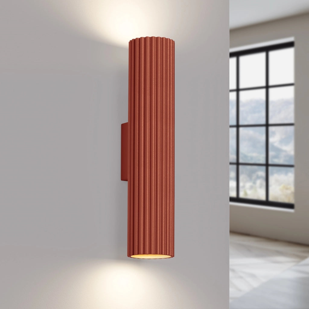 Applique moderna ocra rossa 30cm tubo 2xGU10 Pure Lume