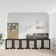 Cancello per cani pieghevole con supporti 6 pcs Rovere Nero 892103
