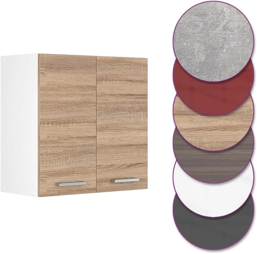 Pensile da cucina R-Line, Sonoma, 60 cm, per la libera combinazione all'interno di sistemi cucina modulari