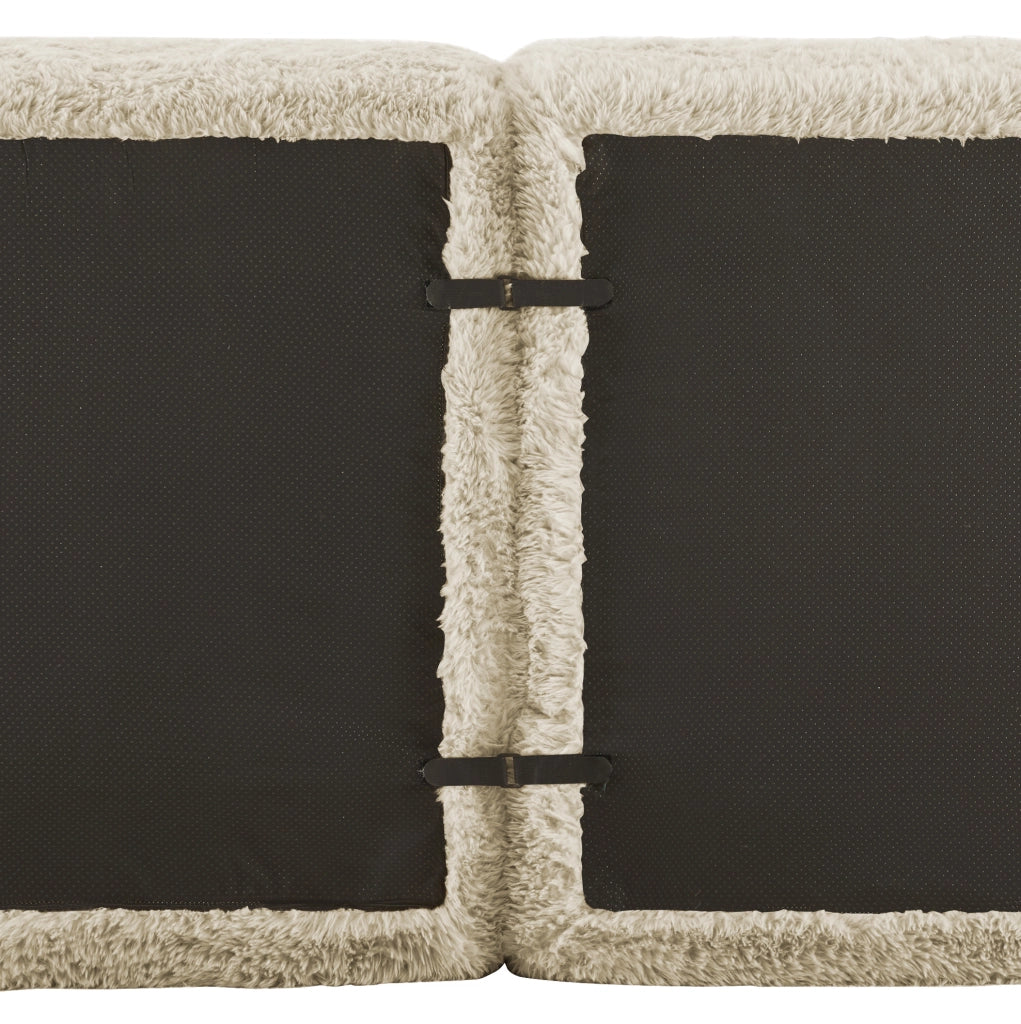 Divano modulare con base antiscivolo in peluche khaki chiaro