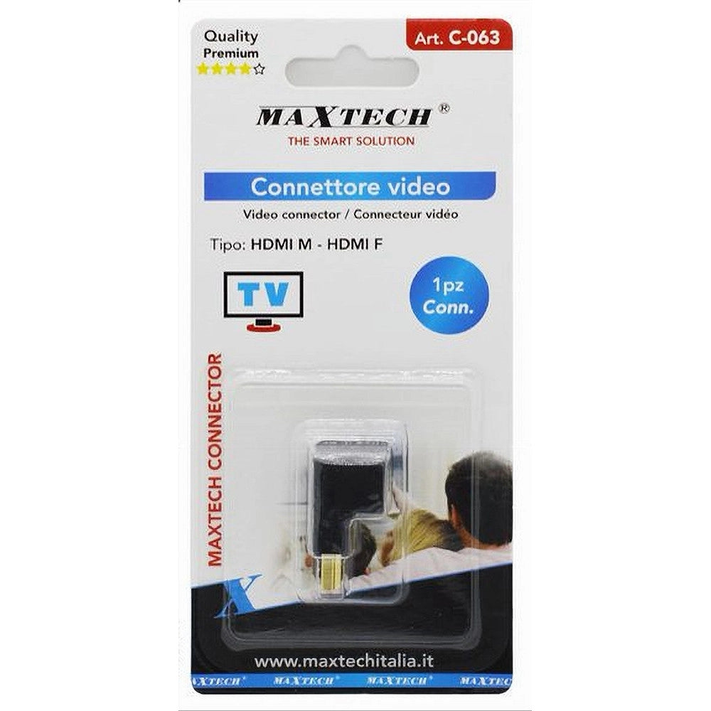 Trade Shop - Connettore Adattatore Video Hdmi Maschio A Hdmi Femmina Angolo Retto 90° Tv C-063 -