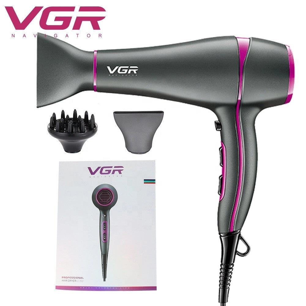 Trade Shop - Asciugacapelli Professionale A Motore Cc 2200 Watt Salone 2 Velocità Vgr V-402 -