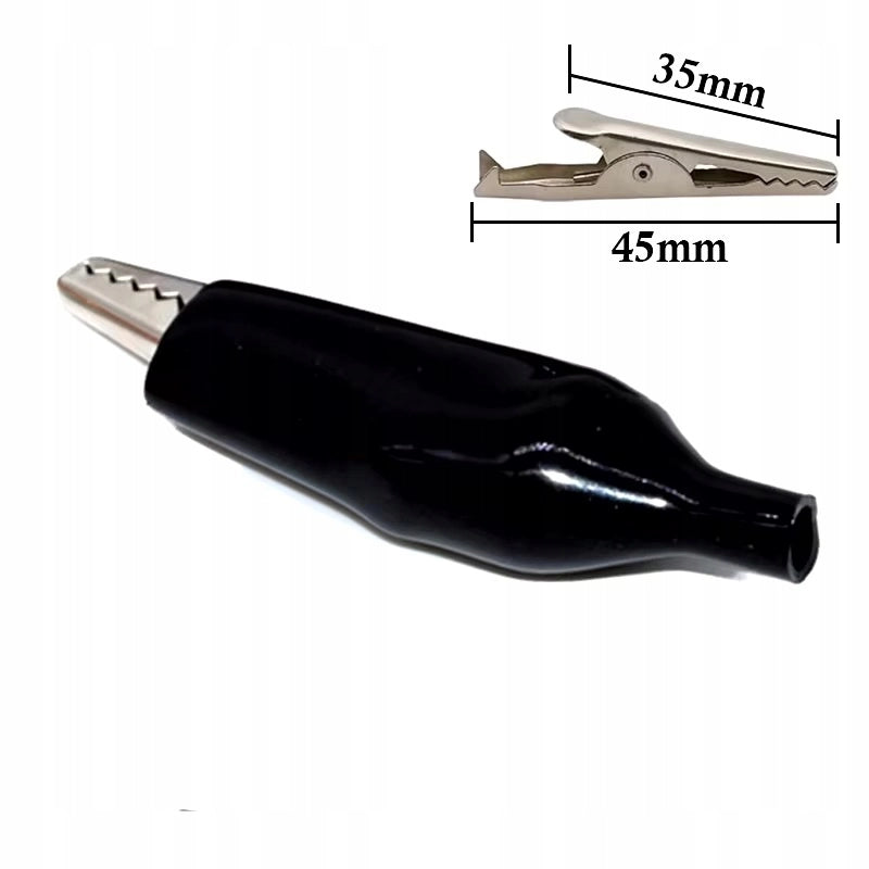 Morsetto Isolato Nero 35mm Rosfix – Set di 4 Pezzi | Protezione in Gomma | Connessioni Elettroniche Sicure