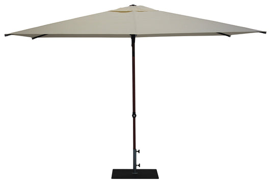 Ombrellone da Giardino 3x2 m Palo Ø38 mm in Alluminio Effetto Legno Tessuto Poliestere Trend Wood Ecru