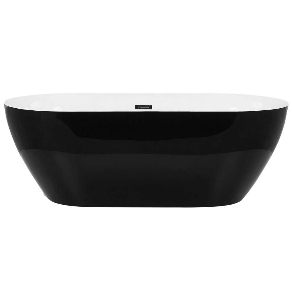 Vasca freestanding in acrilico sanitario Nero lucido singolo 170 x 80 cm ovale dal design moderno