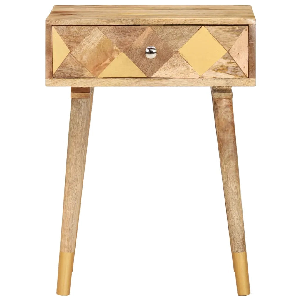 Comodino | Armadio da Notte | Mobiletto da notte 40x30x58 cm in Legno Massello di Mango