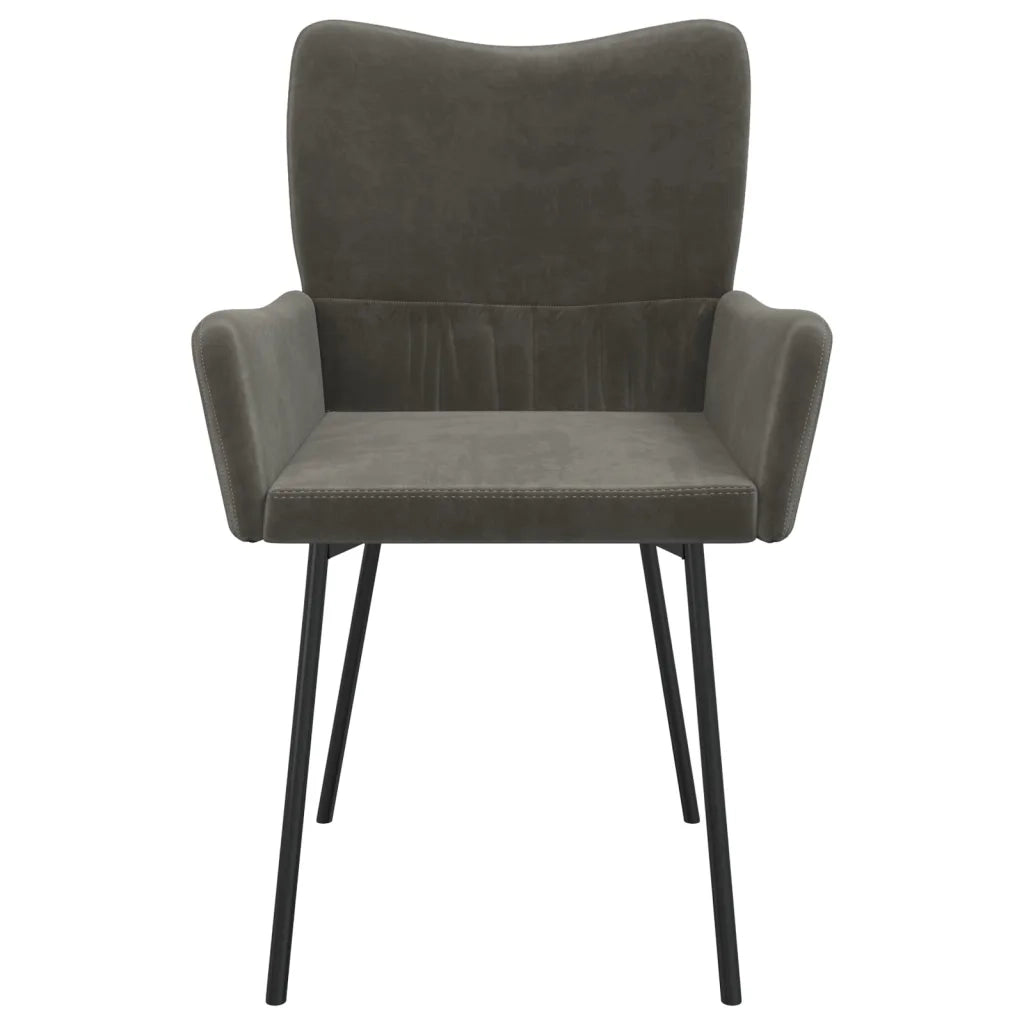 Sedie da Pranzo 2 pz Grigio Scuro in Velluto cod mxl 8746