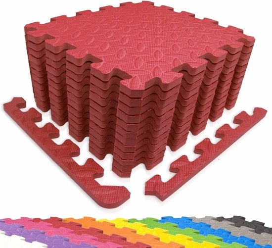 Puzzel-mattoni di protezione per angoli - diverse colorazioni - tappetino di base fitness - protezione per pavimento rosso