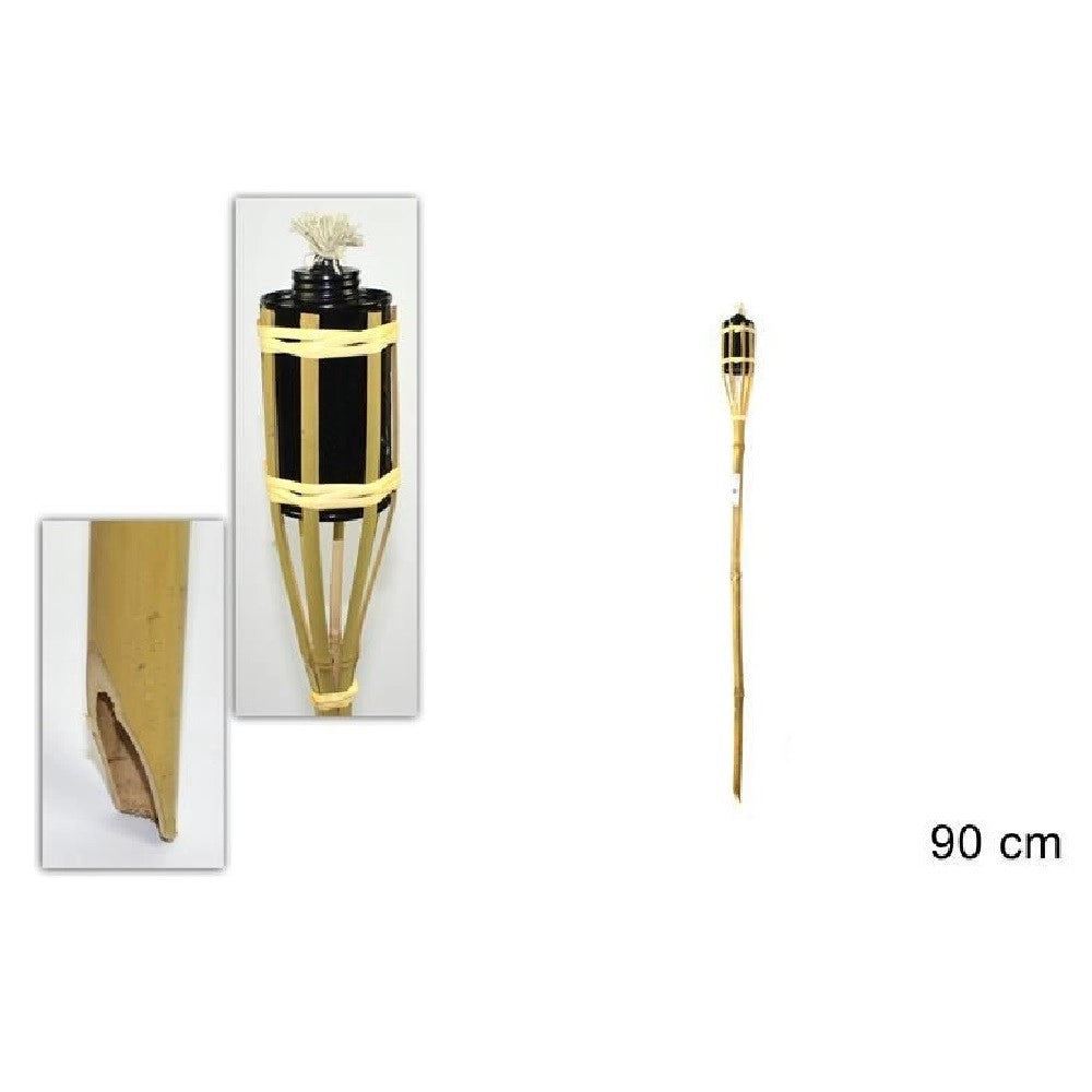 Trade Shop - Fiaccola Bambù Bamboo 90cm Esterno Giardino Luce Torcia Stoppino Bt-a90 Ro000442 -