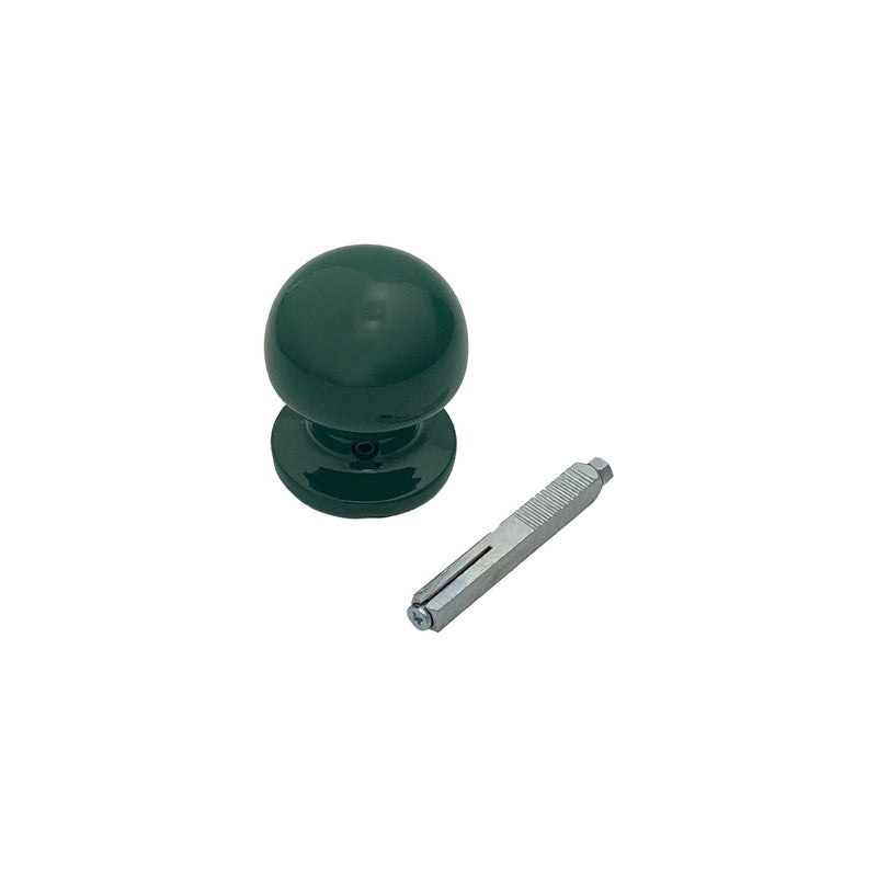 Maniglia su rosetta tonda SAGUATTI  841/50SQ in alluminio verde lucido