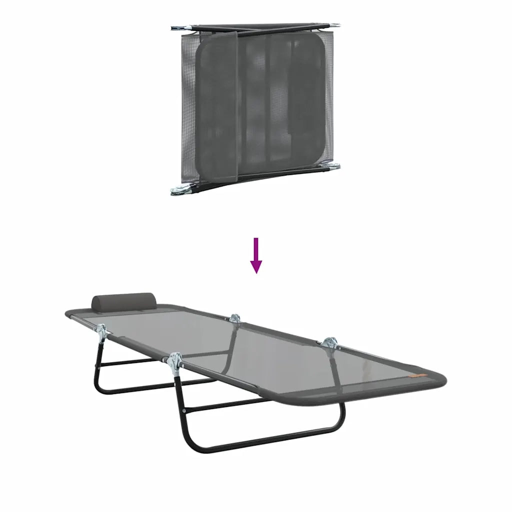 Lettino Prendisole | Sdraio da giardino | Lettino da sole pieghevole Grigio 182 x 55 x 85,5 cm