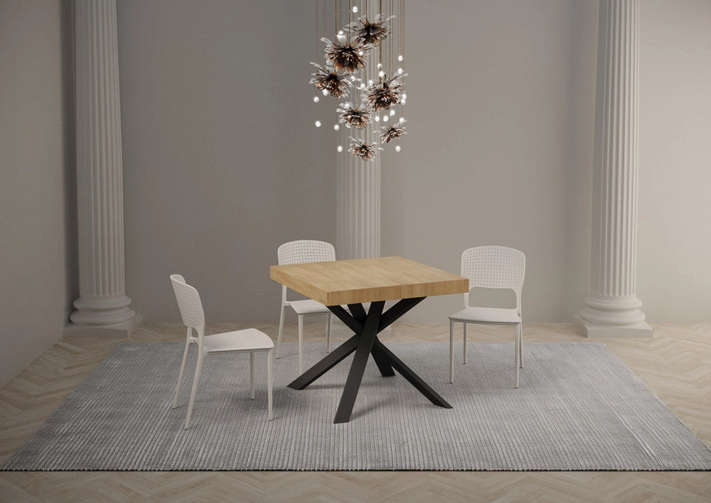 Tavolo Allungabile 90/194x90x77 cm Clerk Premium Quercia Natura
