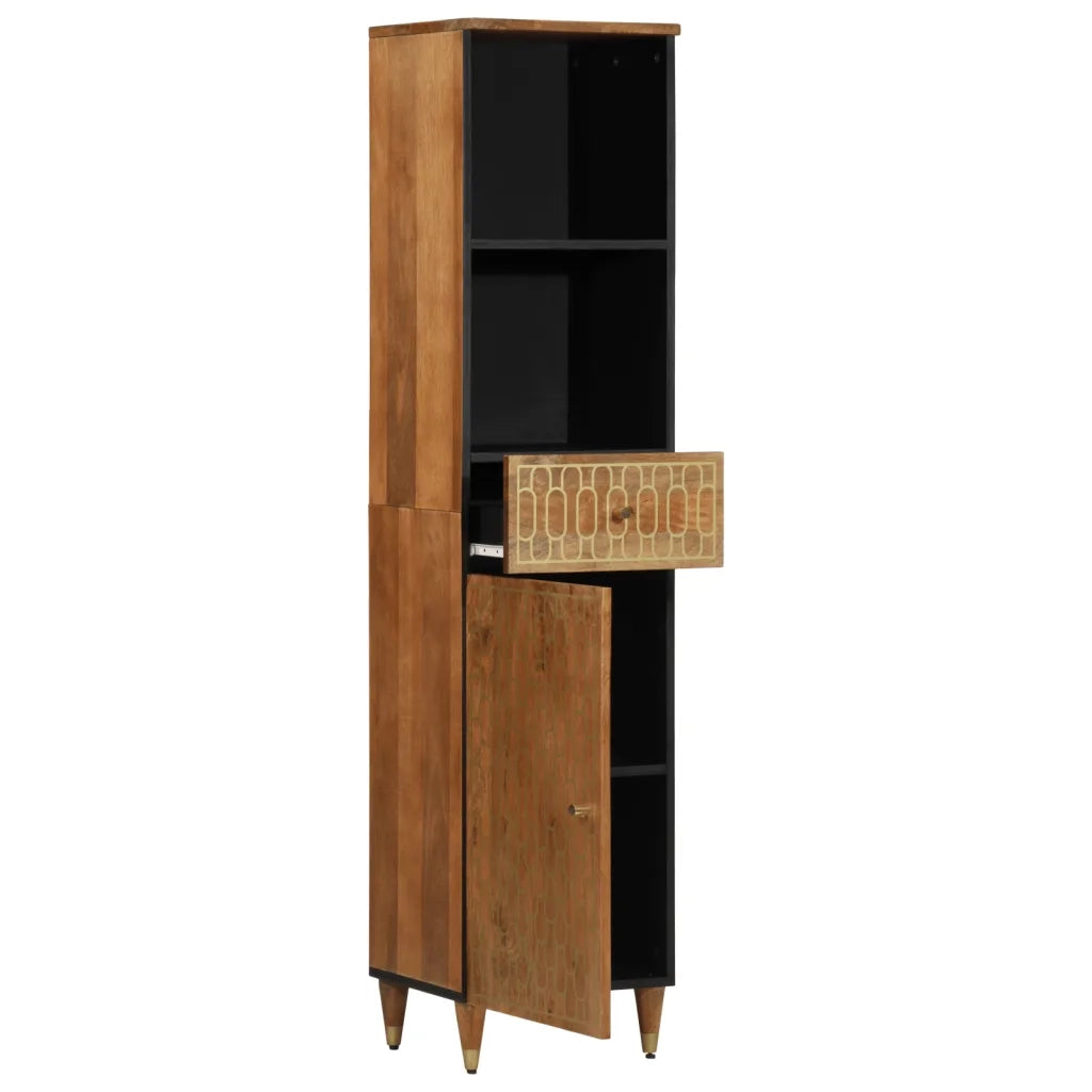 Mobile da Bagno | Armadio da bagno 38x33x160 cm in Legno Massello di Mango