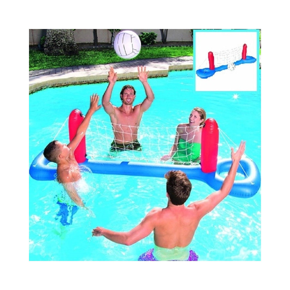 Trade Shop - Rete Pallavolo Gonfiabile Galleggiante Con Pallone 244 X 64 Cm Mare Piscina 52133 -