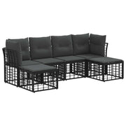 Set di divani da esterno | Set Salotto da Giardino Nero Poliestere
