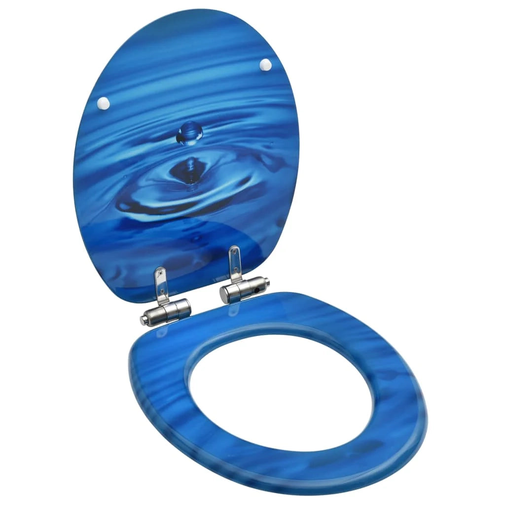 Sedile WC con coperchio a chiusura ammortizzata MDF blu gocce d'acqua 02_0002934