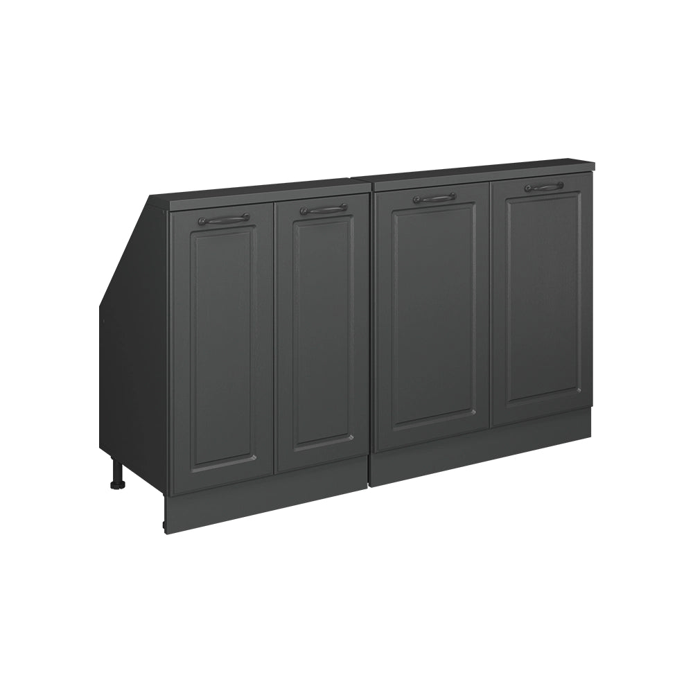 Mobile cucina sottotetto R-Line Antracite rustico/Antracite 140 cm Set di 2 Vicco
