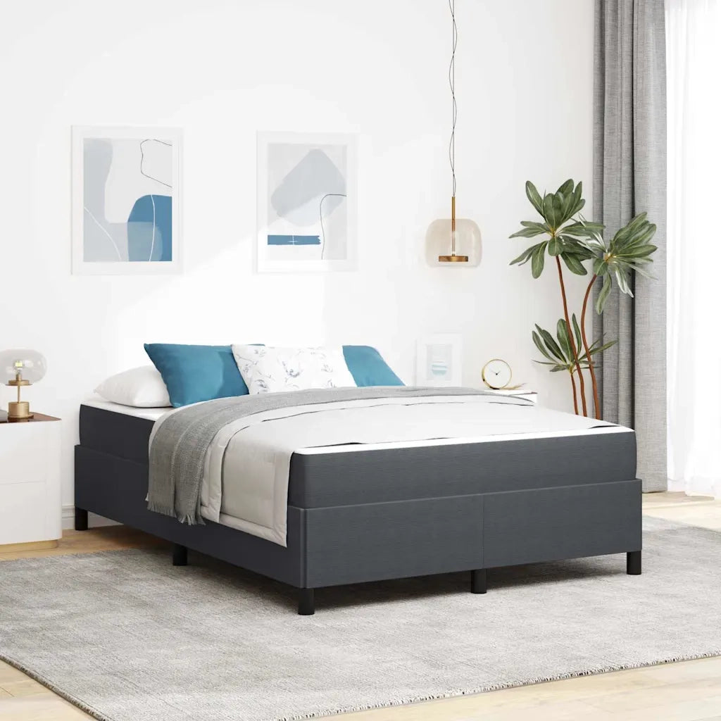 Struttura del letto Grigio scuro 140 x 190 cm Tessuto