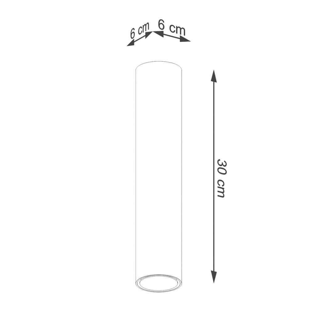 Spot soffitto tubo lungo oro Ø6 GU10 10W Modeno Pure Lume