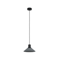 Lampadario Industrial Abreosa 1 Luce Metallo Nero E Grigio