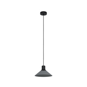 Lampadario Industrial Abreosa 1 Luce Metallo Nero E Grigio