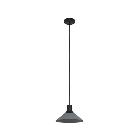 Lampadario Industrial Abreosa 1 Luce Metallo Nero E Grigio