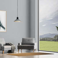 Lampadario Industrial Abreosa 1 Luce Metallo Nero E Grigio