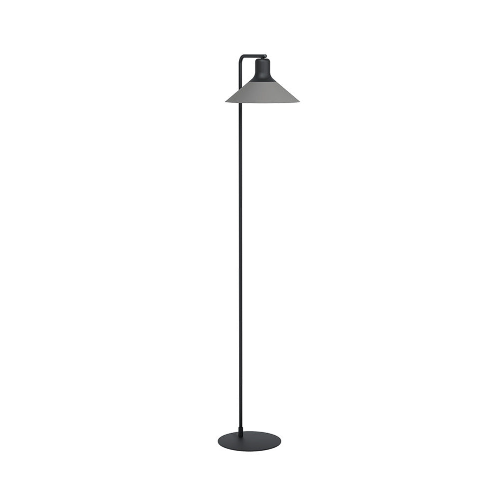 Piantana Industrial Abreosa 1 Luce Metallo Nero E Grigio